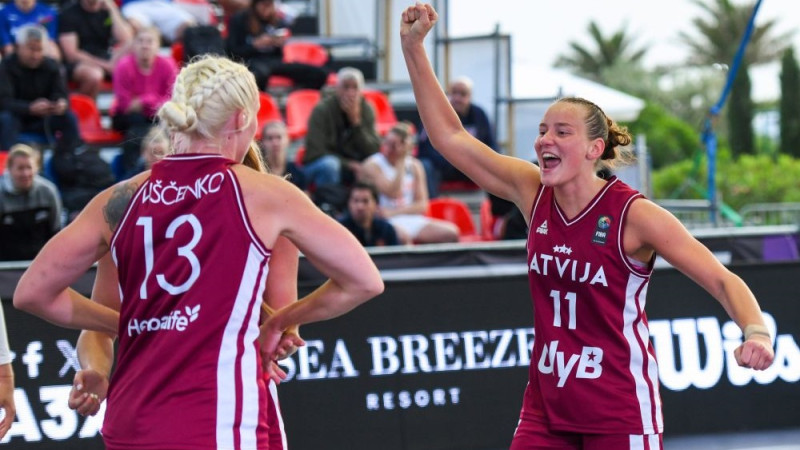 Latvijas 3x3 basketbolistes iekļūst Pasaules tūres turnīra astotdaļfinālā