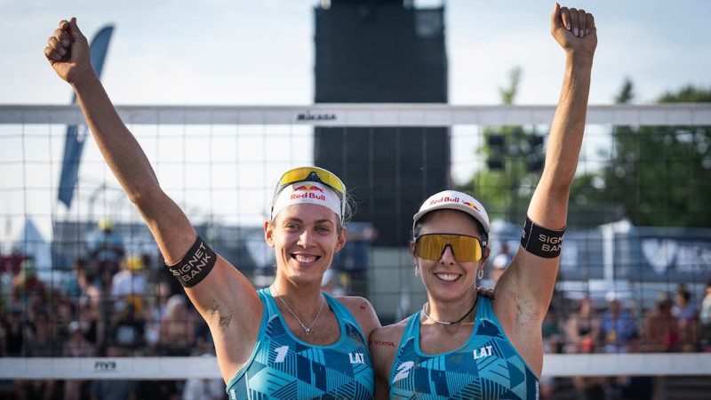 Samoilova/Graudiņa triumfē EČ tabulas kaimiņieņu cīņā, sasniedzot elites pusfinālu