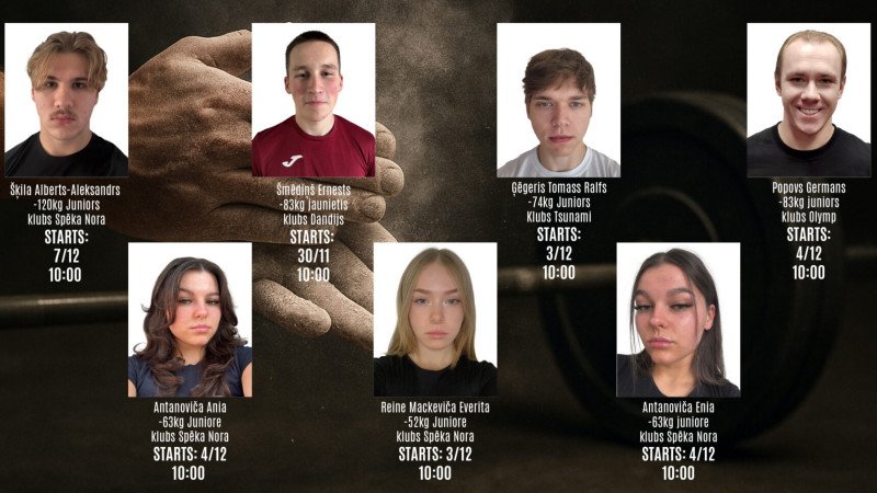Latvijas jaunieši dodas uz Eiropas čempionātu spēka trīscīņā