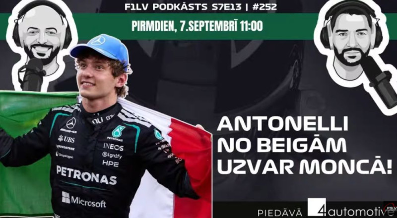 Klausītava | F1LV podkāsts: pēc Itālijas GP - Antonelli no beigām uzvar Moncā