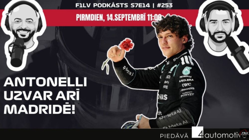 Klausītava |  F1LV podkāsts: Pēc Spānijas GP - Antonelli uzvar arī Madridē